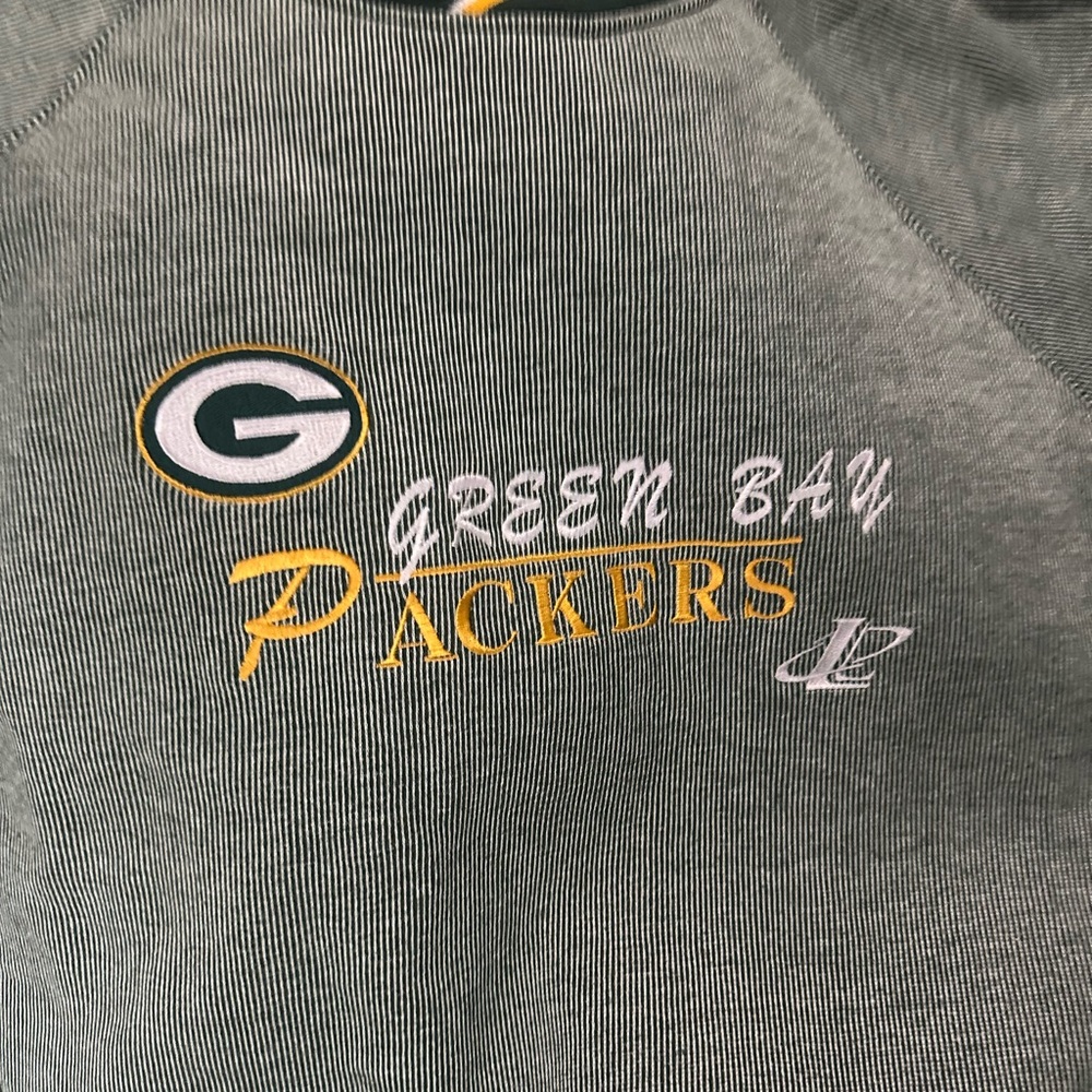 Logo Athletic Green Sweatshirt with Yellow and White Trim